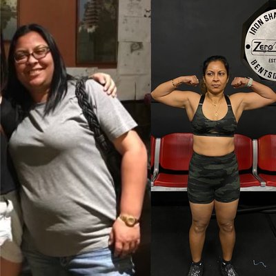 Lose weight + gain muscle - This clients goal was to not only lose weight but also gain muscle & with the proper workout regimen and meal plan she was able to achieve exactly that!
She followed everything & has made tremendous progress.