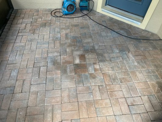 Strip Old Sealer - This was a back patio and Entrance of my clients house. Brick was wi