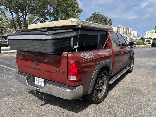 Mattress & Bed Frame Removal - Completed a full bedroom junk removal, including a mattress, box spring, bed frame, and headboard. All items were safely removed, loaded, and hauled away, leaving the space clean and clutter-free.