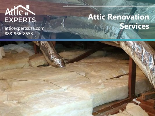 Attic Renovation - Attic renovation - Complete cleanup, Sanitation, Rodent Proofing, Air Sealing with brand new R-38 Batts Insulation & Air Ducts.