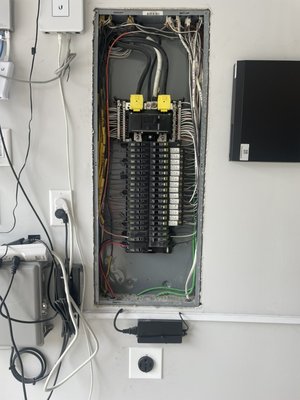 Panel wiring and, breaker installation and 50 amp receptacle for Home Tesla Car Charger - In this job, we wired a 50 amp 240V feeder to install a receptacle for a Home Tesla Car Charger, all the wires were hide for a clean and safe installation.
Car charger was supply by the owner Panel wiring and, breaker installation and 50 amp receptacle for Home Tesla Car Charger - In this job, we wired a 50 amp 240V feeder to install a receptacle for a Home Tesla Car Charger, all the wires were hide for a clean and safe installation.
Car charger was supply by the owner
