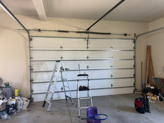 Door was not opening - Customer called and Said he need a new motor because door was not opening . After arrival we just fixed fix springs and everything works well Door was not opening - Customer called and Said he need a new motor because door was not opening . After arrival we just fixed fix springs and everything works well