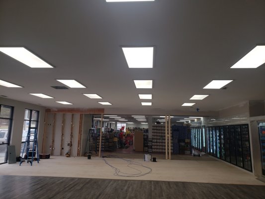 store expansion - this is a remodel in a commercial building. we removed the existing lights and added the LED flat panel lights. store expansion - this is a remodel in a commercial building. we removed the existing lights and added the LED flat panel lights.