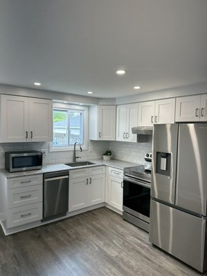 Kitchen repair - "This remodel was done on an old kitchen that was in bad shape. The rest of the house had been updated, so the kitchen stuck out like a sore thumb. We gutted it and put in new cabinets and appliances to match the overall tone of the house and even added in a custom backsplash to give it some character. The owner absolutely loves cooking there now!"