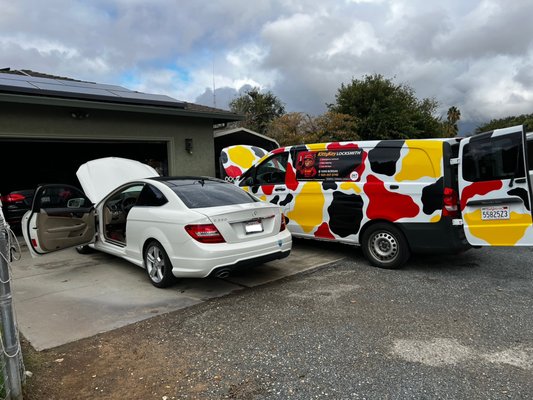 Mercedes-Benz C250 (2012) - The customer had lost both original keys and was quoted a high price and long wait time by the dealership. Our technician arrived just 35 minutes after the call, made two new keys on-site within two hours, and saved the customer time and money — a quick, reliable solution when it mattered most. Mercedes-Benz C250 (2012) - The customer had lost both original keys and was quoted a high price and long wait time by the dealership. Our technician arrived just 35 minutes after the call, made two new keys on-site within two hours, and saved the customer time and money — a quick, reliable solution when it mattered most.