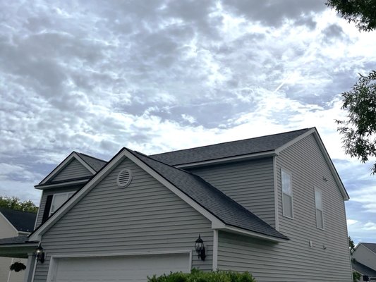 Architectural Roof Install in Summerville - We installed a new architectural shingle roof in Summerville, SC, using Atlas Pinnacle shingles in Black Shadow. This full system included upgraded underlayment, drip edge, ridge caps, and attic ventilation for long-term durability. Prince Roofing ensures precision and protection with every job.