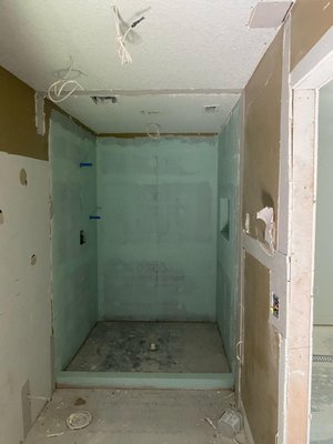 Bathroom Remodel - This remodel was done on an old Bathroom that was in bad shape. This transformation features a walk in shower with frameless glass, and custom tile work. Bathroom Remodel - This remodel was done on an old Bathroom that was in bad shape. This transformation features a walk in shower with frameless glass, and custom tile work.