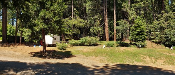 RV Camping Sites - We have multiple spacious and flat RV sites for our weekend travelers (back-in sites only).  They have full hook ups with 30/50 amp electric, water and septic.  They have a mixture of sun and shade.  They are located close to the laundry facilities and clean toilets and showers, which are handicapped accessible.