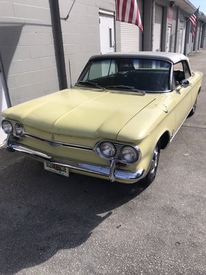 1964 Corvair 
Fun stuff - 1964 corvair 
Customer just wanted hood fixed but that car deserves more 
So I made him a offer he couldn’t refuse ;)