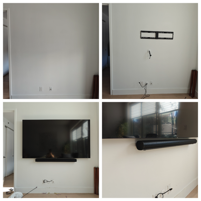 TV & Soundbar Wall Mount with In-Wall Wiring - Installed a flat-screen TV and soundbar with all cables hidden inside the wall for a clean, modern look. Secure, professional finish — no visible wires.
Project cost: $200. TV & Soundbar Wall Mount with In-Wall Wiring - Installed a flat-screen TV and soundbar with all cables hidden inside the wall for a clean, modern look. Secure, professional finish — no visible wires.
Project cost: $200.