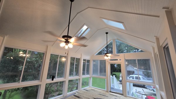 Ceiling Transformation - We gave this space a complete ceiling transformation with new paneling, finishing, and a clean coat of paint to brighten up the entire room. We also installed the new subfloor, creating a solid, level foundation ready for the homeowner's choice of finished flooring. Ceiling Transformation - We gave this space a complete ceiling transformation with new paneling, finishing, and a clean coat of paint to brighten up the entire room. We also installed the new subfloor, creating a solid, level foundation ready for the homeowner's choice of finished flooring.
