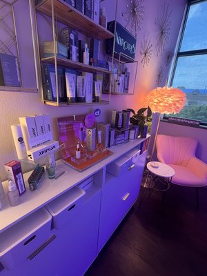 Treatment Room - Stepping into the About Face Skin Co Treatment Room is a luxurious experience that begins with slipping into a body wrap, reclining on the heated treatment table that feels like lying on a cloud.