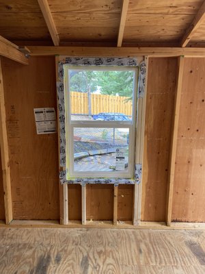 Shed to Office Conversion - This conversion was done on a Tuff shed the customer wanted to convert into an office. We added a window, French doors, flooring, insulation, and everything they needed to "Make it easy!" Shed to Office Conversion - This conversion was done on a Tuff shed the customer wanted to convert into an office. We added a window, French doors, flooring, insulation, and everything they needed to "Make it easy!"