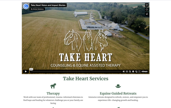 Take Heart's Vision and Impact Story - Meet Meagan Good along with some of her team as they share about the vision, history, and impact that Take Heart Counseling & Equine Assisted Therapy is making in their lives and others.
See the beautiful ranch, horses, animals, and more.
TO learn more or get involved with Take Heart please visit: https://www.takeheartcounseling.com/ Take Heart's Vision and Impact Story - Meet Meagan Good along with some of her team as they share about the vision, history, and impact that Take Heart Counseling & Equine Assisted Therapy is making in their lives and others.
See the beautiful ranch, horses, animals, and more.
TO learn more or get involved with Take Heart please visit: https://www.takeheartcounseling.com/