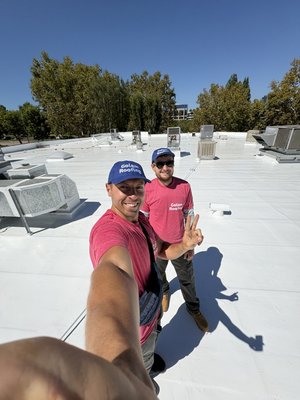 Commercial flat roof restoration (silicone coating) in Los Angeles - Commercial flat roof restored in Los Angeles
15-year No-Leak workmanship warranty by Golem Roofing
$250K third-party guarantee
20-year NDL warranty by ASC Commercial flat roof restoration (silicone coating) in Los Angeles - Commercial flat roof restored in Los Angeles
15-year No-Leak workmanship warranty by Golem Roofing
$250K third-party guarantee
20-year NDL warranty by ASC