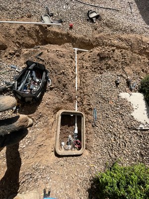 Front yard drip system replacement with swing pipe and PVC hybrid. - This was a hybrid system. We started in 3/4” PVC to avoid any loss in pressure or flow for the system. This is to get everything on one zone while not having to pay for an entire system done in 3/4” PVC which could cost a lot! This hybrid system helped lower cost while still giving you a much more durable system which will last 30+ years! Also helped with less maintenance down the road because it’s only 1 zone you’re worrying about instead of 2 or 3 separate zones. Front yard drip system replacement with swing pipe and PVC hybrid. - This was a hybrid system. We started in 3/4” PVC to avoid any loss in pressure or flow for the system. This is to get everything on one zone while not having to pay for an entire system done in 3/4” PVC which could cost a lot! This hybrid system helped lower cost while still giving you a much more durable system which will last 30+ years! Also helped with less maintenance down the road because it’s only 1 zone you’re worrying about instead of 2 or 3 separate zones.