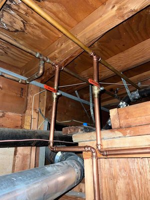 Copper and PEX Repipes - We specialize in comprehensive copper and PEX repipes and repairs for whole houses. Whether you're looking for bespoke projects with high-quality finishes or large-scale installations for multi-family properties, our dedicated teams ensure a seamless process with minimal disruption. We use non-invasive techniques to keep your home clean and free from dust and debris. All our work comes with a guarantee, and our experts carefully size the water system for optimal performance, allowing you to use hot and cold water freely without impacting the rest of your home. Copper and PEX Repipes - We specialize in comprehensive copper and PEX repipes and repairs for whole houses. Whether you're looking for bespoke projects with high-quality finishes or large-scale installations for multi-family properties, our dedicated teams ensure a seamless process with minimal disruption. We use non-invasive techniques to keep your home clean and free from dust and debris. All our work comes with a guarantee, and our experts carefully size the water system for optimal performance, allowing you to use hot and cold water freely without impacting the rest of your home.