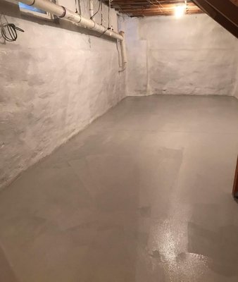 Waterproofing - Waterproof full basement by putting a new drywall new concrete floor and repaired any cracks on the walls and fit it new sump pump