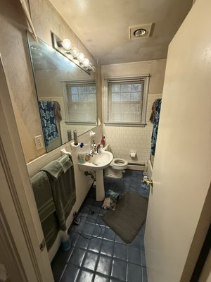 Bathroom Renovation - Remodel of dated hall bathroom in Chesterfield, VA including new shower and drywall.