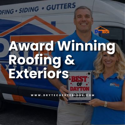 Discover Why We Won Best of Dayton Roofer! - Why we stand out from the competition:
600+ Five-Star Reviews – Real customers, real results
Best of Dayton Winner – Voted by the community we serve
Yahoo Best in the US – Recognized nationally for excellence
BBB Eclipse Integrity Torch Award – Proven ethical business practices
Nextdoor Neighborhood Favorite – Trusted by your neighbors
In Dayton OH, selecting the right roofing service is crucial for the longevity and protection of your home. With numerous options available, it's essential to make an informed decision.
When your roof needs attention, you need a local roofing company you know will deliver quality work at a fair price.
Since 2019, DryTech Exteriors has helped thousands of Dayton homeowners make informed choices about their roofing needs. We’ve earned over 600 5-star reviews by providing Dayton homeowners with honest assessments and professional roofing services. Whether you’re experiencing a minor roof leak or planning a roof replacement, our roofers are ready to help you protect you and your home with quality craftsmanship.
Our Residential Roofing Services:
Every home is different, and so is every roofing problem. DryTech Exteriors offers residential roofing services designed to solve all of your roofing concerns.
Our goal is simple: keep your home dry and protected for years to come.
Residential Roof Replacements:
If your roof has suffered irreparable damage, reached the end of its lifespan, or if you’re looking to upgrade materials, our roof replacement services are designed to give you the peace of mind you deserve, knowing you have a reliable roof over your head.
Residential Roof Repairs:
Sometimes you just need the right repair at the right time. Our experienced roofers provide roof repairs, including solutions for roof leaks, damaged shingles, and flashing repairs, as well as addressing storm damage before small problems become expensive headaches.
Not Sure If Your Home Needs Repairs or A Complete Replacement? Get A Professional Opinion With A Roof Inspection!
One of the most common questions we hear is: “Do I need repairs or a full replacement?” It’s a fair question, and the answer depends on factors like your roof’s age, the extent of damage, and how much life is left in your current system.
Our free roof inspections give you the clarity you need to make the right decision. We’ll thoroughly examine your roof, explain what we find, and provide you with options that fit your situation and budget. There’s no pressure, no obligation—just honest advice from a local roofing company that’s earned the trust of the Dayton community. Discover Why We Won Best of Dayton Roofer! - Why we stand out from the competition:
600+ Five-Star Reviews – Real customers, real results
Best of Dayton Winner – Voted by the community we serve
Yahoo Best in the US – Recognized nationally for excellence
BBB Eclipse Integrity Torch Award – Proven ethical business practices
Nextdoor Neighborhood Favorite – Trusted by your neighbors
In Dayton OH, selecting the right roofing service is crucial for the longevity and protection of your home. With numerous options available, it's essential to make an informed decision.
When your roof needs attention, you need a local roofing company you know will deliver quality work at a fair price.
Since 2019, DryTech Exteriors has helped thousands of Dayton homeowners make informed choices about their roofing needs. We’ve earned over 600 5-star reviews by providing Dayton homeowners with honest assessments and professional roofing services. Whether you’re experiencing a minor roof leak or planning a roof replacement, our roofers are ready to help you protect you and your home with quality craftsmanship.
Our Residential Roofing Services:
Every home is different, and so is every roofing problem. DryTech Exteriors offers residential roofing services designed to solve all of your roofing concerns.
Our goal is simple: keep your home dry and protected for years to come.
Residential Roof Replacements:
If your roof has suffered irreparable damage, reached the end of its lifespan, or if you’re looking to upgrade materials, our roof replacement services are designed to give you the peace of mind you deserve, knowing you have a reliable roof over your head.
Residential Roof Repairs:
Sometimes you just need the right repair at the right time. Our experienced roofers provide roof repairs, including solutions for roof leaks, damaged shingles, and flashing repairs, as well as addressing storm damage before small problems become expensive headaches.
Not Sure If Your Home Needs Repairs or A Complete Replacement? Get A Professional Opinion With A Roof Inspection!
One of the most common questions we hear is: “Do I need repairs or a full replacement?” It’s a fair question, and the answer depends on factors like your roof’s age, the extent of damage, and how much life is left in your current system.
Our free roof inspections give you the clarity you need to make the right decision. We’ll thoroughly examine your roof, explain what we find, and provide you with options that fit your situation and budget. There’s no pressure, no obligation—just honest advice from a local roofing company that’s earned the trust of the Dayton community.