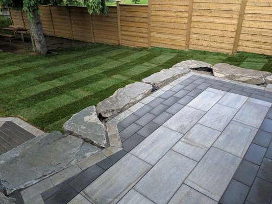 BBQ / Seating Area - creation on an elevated patio area for entertaining and barbecuing. BBQ / Seating Area - creation on an elevated patio area for entertaining and barbecuing.