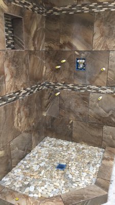 Custom tile shower - Installed this beautiful shower on a new build project. Custom tile shower - Installed this beautiful shower on a new build project.
