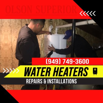 Water Heaters - Install & Repair - Here at Olson Superior Plumbing we have a dedication in delivering top-notch water heater solutions. We understand the vital role that hot water plays in your daily life, whether it's for a refreshing shower, clean dishes, or a warm home. That's why we're dedicated to ensuring your water heater operates flawlessly, efficiently, and affordably.

Our Commitment to Hot Water Excellence

As a homeowner or business owner, having a reliable and efficient water heater is non-negotiable. You should never have to compromise on your comfort and convenience. That's where our water heater services come in, and they're backed by our exclusive Price Match Guarantee.

Price Match Guarantee: A Promise of Fair Pricing

We believe that everyone deserves access to top-tier water heater services at competitive rates. Our Price Match Guarantee isn't just a commitment; it's a promise to our valued customers. This guarantee applies to a wide range of water heater services, including:

1. Water Heater Installation: Whether you need a new water heater for your home or business, our expert technicians will help you select the perfect unit and install it with precision. Our Price Match Guarantee ensures that you get the best possible price without sacrificing quality.

2. Water Heater Repair: When your water heater encounters issues, it can disrupt your daily routine. Our skilled professionals are here to diagnose and repair any problems swiftly, so you can enjoy reliable hot water once more. Rest assured, our Price Match Guarantee extends to this essential service.

3. Water Heater Maintenance: Regular maintenance is key to prolonging the lifespan of your water heater and maintaining its efficiency. Our maintenance services are designed to keep your unit running smoothly, and our Price Match Guarantee keeps your costs in check.

Transparency in Pricing and Results

At Olson Superior Plumbing, we take pride in our transparent pricing and results. In this portfolio, you'll find real-life examples of how we've assisted numerous clients in achieving efficient, cost-effective water heater solutions. Our commitment to excellence is evident in our dedication to delivering optimal results within your budget.

Why Choose Olson Superior Plumbing for Water Heaters?

Expertise: With over 12 years of experience in the plumbing industry and 5 years in general construction, our Master Plumber, Eric Olson, leads a team of highly skilled professionals who possess the knowledge and expertise to address your water heater needs.

Customer-Centric Approach: We treat our customers like family, ensuring they receive friendly service, competitive prices, and a smile every time.

Comprehensive Services: From installation to repair and maintenance, our water heater services cover all your hot water needs.

Price Match Guarantee: Our dedication to fair and competitive pricing is reflected in our Price Match Guarantee. We're committed to matching or beating any competitor's price, ensuring you get the best value for your investment.

In our Water Heater Portfolio, you'll discover a wealth of information, testimonials, and case studies that illustrate our unwavering dedication to providing top-quality water heater solutions. We invite you to explore our portfolio and experience firsthand how Olson Superior Plumbing can transform your hot water challenges into worry-free solutions.

Choose Olson Superior Plumbing for all your water heater needs, and experience the peace of mind that comes with our Price Match Guarantee. Quality hot water should never be out of reach, and neither should affordability. Discover the perfect blend of excellence and cost-effectiveness.