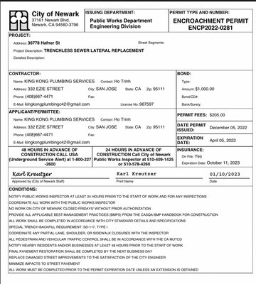 Public sewer replacement. - We have licensed to do sewer public work