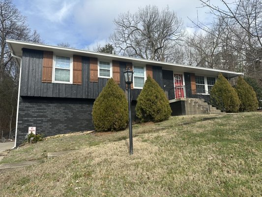 Residential Brick Painting - This exterior job we had the pleasure of helping our customer out with. We handled the brick, siding, gutters and fascia.