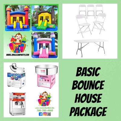 INFLATABLES RENTAL PACKAGES - Our inflatable rental packages are perfect for any event. You will get all you need at a great price. If you do not see what you need, please give us a call and we will build a custom rental package for you. All of our packages come with a 10X20 tent, two 6ft tables, and 16 chairs.

Contact us for a custom package or to add additional items to one of the packages you desire: 786-785-4660