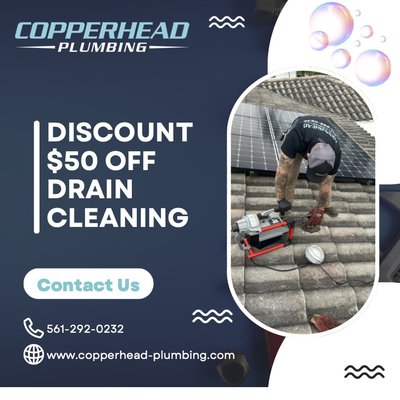 Drain Cleaning - Are frequent clogs giving you a miserable experience at home? Are your snaking methods only delaying the inevitable? While you may want to rip a hole in your wall and find out what’s in your pipes, there’s no need. Not when expert drain cleaning plumbers like the ones at Copperhead Plumbing are right in your backyard.
As a leading provider of drain cleaning services for Florida residents in need, our team can clear clogs in your kitchen and bathroom and protect your pipes from buildups that contaminate the water you use. Using quality camera inspections, techniques, and experience that few other companies can compete with, we’re sure to find a solution that eases your mind for years to come. Work with our qualified drain cleaning specialists today and rediscover the comfort that clean and free-flowing drains bring to all homes. Schedule an appointment today! Drain Cleaning - Are frequent clogs giving you a miserable experience at home? Are your snaking methods only delaying the inevitable? While you may want to rip a hole in your wall and find out what’s in your pipes, there’s no need. Not when expert drain cleaning plumbers like the ones at Copperhead Plumbing are right in your backyard.
As a leading provider of drain cleaning services for Florida residents in need, our team can clear clogs in your kitchen and bathroom and protect your pipes from buildups that contaminate the water you use. Using quality camera inspections, techniques, and experience that few other companies can compete with, we’re sure to find a solution that eases your mind for years to come. Work with our qualified drain cleaning specialists today and rediscover the comfort that clean and free-flowing drains bring to all homes. Schedule an appointment today!