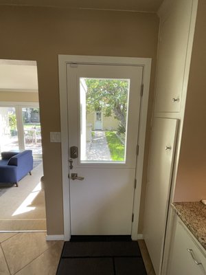 Dutch Door w/ Retractable Screen - This Dutch Door gives you a half shut door to keep the kids/animals in but top half open to bring in the breeze.