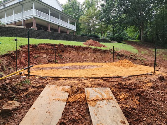 Grading - This site was graded to install an above ground pool. Grading - This site was graded to install an above ground pool.