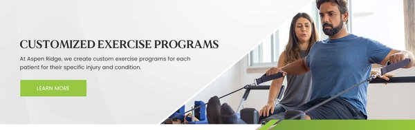 Aspen Ridge Physical Therapy - Customized Exercise Programs - Our therapists create customized and personalized exercise programs for each patient according to their specific injury and condition. We tailor exercises to the patient’s specific diagnosis, and demonstrate all exercises, explain the ‘why’ of each exercise, and provide an emailed and/or printed copy of all home exercise plans.