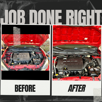 Before and After - We did a full interior and exterior detail on this 2017 Corolla!