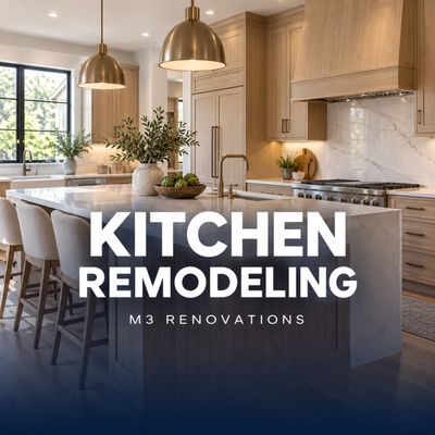 Kitchen Remodels - Fully licensed and insured, M3 Renovations is one of the DMV's leading renovation companies, exceling in high-quality kitchen and bathroom remodeling, tenant turnover services, and full interior renovations. With a focus on professionalism, transparency, and attention to detail, our team works closely with each client to ensure a seamless renovation experience. Kitchen Remodels - Fully licensed and insured, M3 Renovations is one of the DMV's leading renovation companies, exceling in high-quality kitchen and bathroom remodeling, tenant turnover services, and full interior renovations. With a focus on professionalism, transparency, and attention to detail, our team works closely with each client to ensure a seamless renovation experience.