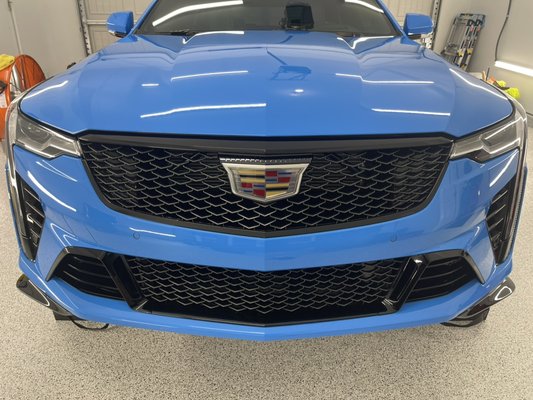 Cadillac CT4V Paint Protection Film and Ceramic Coating - We decontaminated this vehicle and then applied paint protection film to protect from rock chips and street debris. After, we topped it off with a ceramic coating that will last for four years! Protect your investment! Cadillac CT4V Paint Protection Film and Ceramic Coating - We decontaminated this vehicle and then applied paint protection film to protect from rock chips and street debris. After, we topped it off with a ceramic coating that will last for four years! Protect your investment!