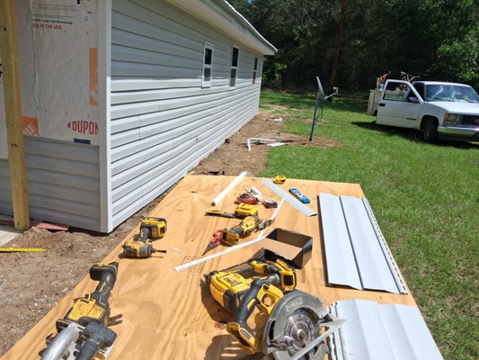 outside total renovation - this was done to old wood siding house built in 40s originally old shotgun house the original house is the part that sets to the left old A-frame shotgun was added onto to make a 2000 sq ft family home outside total renovation - this was done to old wood siding house built in 40s originally old shotgun house the original house is the part that sets to the left old A-frame shotgun was added onto to make a 2000 sq ft family home