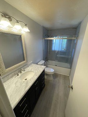 Complete bathroom remodel 2022 - 100% tear out due to 3 layers of wallpaper. Sometimes taking all the drywall out is a necessary step. Turned out amazing. Complete bathroom remodel 2022 - 100% tear out due to 3 layers of wallpaper. Sometimes taking all the drywall out is a necessary step. Turned out amazing.