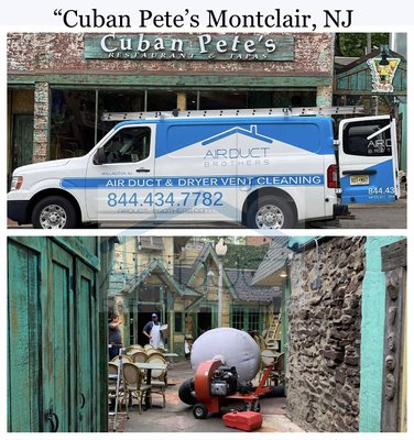 New Jersey’s icon”Cuban Pete’s” in Montclair - Air Duct Brothers team hard at work, cleaining and sanitizing commercial air duct systems.