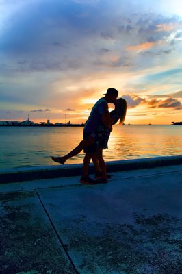 Post-Engagement Sunset Photoshoot - After the gentleman proposed we decided that we wanted to do a couple's photoshoot at sunset. Here is the result of shooting some in silhouette and some taken with a light amount of flash.