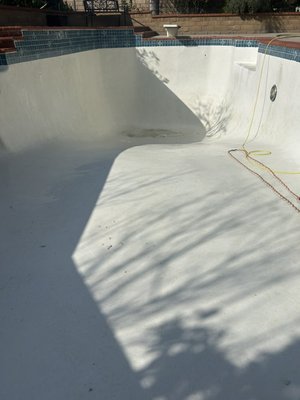 Acid Wash - The pool was drained, washed, and treated with acid, and the fallen tiles were reinstalled. The job was completed in 8 hours. Acid Wash - The pool was drained, washed, and treated with acid, and the fallen tiles were reinstalled. The job was completed in 8 hours.