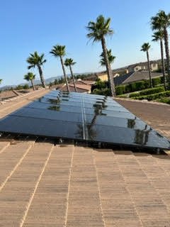 Solar Panel Cleaning - By regularly cleaning solar panels, you can ensure that they operate at peak efficiency, leading to increased energy production and a longer lifespan for the solar installation. Regular maintenance also helps in identifying any potential issues with the panels or their mounting systems.
Process:
Assessment: Before starting the cleaning process, assess the condition of the solar panels. Check for any visible broken roof tile dirt, dust, or debris that may be blocking sunlight.
Safety Measures: Ensure that safety measures are in place. If the solar panels are installed on a roof, use proper safety equipment, and follow guidelines to prevent accidents.
Time and Weather: Choose an appropriate time for cleaning when the sun is not directly shining on the panels to avoid immediate evaporation of water and cleaning solutions. Additionally, avoid cleaning during extreme weather conditions.
Tools and Equipment:
Soft Brush: Use a soft brush with a long handle to gently scrub away loose dirt and dust.
Water: Use a hose or a bucket of water to rinse off the panels after brushing.
Mild Detergent: If necessary, a mild detergent mixed with water can be used to remove stubborn stains. Avoid using abrasive or harsh chemicals that can damage the panels.
Technique:
Start by brushing the surface of the solar panels with the soft brush to loosen and remove dirt.
Rinse the panels with water to wash away the loosened dirt.
For persistent stains, use a mild detergent solution and a soft cloth to gently clean the affected areas.
Be gentle to avoid scratching the surface of the panels.
Frequency:
The frequency of cleaning depends on the local environment. In areas with high dust or pollen levels, more frequent cleaning may be necessary.
Generally, cleaning once or twice a year is sufficient in most regions.
Professional Services:
In some cases, especially for large solar installations, hiring professional cleaning services may be more practical. These services often have specialized equipment and expertise to clean solar panels efficiently and safely.
#solarpanelcleaning #Solarpanelwashing #Solarpanelcleaner #solarpanelwasher Solar Panel Cleaning - By regularly cleaning solar panels, you can ensure that they operate at peak efficiency, leading to increased energy production and a longer lifespan for the solar installation. Regular maintenance also helps in identifying any potential issues with the panels or their mounting systems.
Process:
Assessment: Before starting the cleaning process, assess the condition of the solar panels. Check for any visible broken roof tile dirt, dust, or debris that may be blocking sunlight.
Safety Measures: Ensure that safety measures are in place. If the solar panels are installed on a roof, use proper safety equipment, and follow guidelines to prevent accidents.
Time and Weather: Choose an appropriate time for cleaning when the sun is not directly shining on the panels to avoid immediate evaporation of water and cleaning solutions. Additionally, avoid cleaning during extreme weather conditions.
Tools and Equipment:
Soft Brush: Use a soft brush with a long handle to gently scrub away loose dirt and dust.
Water: Use a hose or a bucket of water to rinse off the panels after brushing.
Mild Detergent: If necessary, a mild detergent mixed with water can be used to remove stubborn stains. Avoid using abrasive or harsh chemicals that can damage the panels.
Technique:
Start by brushing the surface of the solar panels with the soft brush to loosen and remove dirt.
Rinse the panels with water to wash away the loosened dirt.
For persistent stains, use a mild detergent solution and a soft cloth to gently clean the affected areas.
Be gentle to avoid scratching the surface of the panels.
Frequency:
The frequency of cleaning depends on the local environment. In areas with high dust or pollen levels, more frequent cleaning may be necessary.
Generally, cleaning once or twice a year is sufficient in most regions.
Professional Services:
In some cases, especially for large solar installations, hiring professional cleaning services may be more practical. These services often have specialized equipment and expertise to clean solar panels efficiently and safely.
#solarpanelcleaning #Solarpanelwashing #Solarpanelcleaner #solarpanelwasher