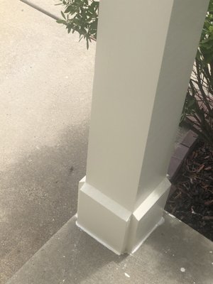 Porch Column Replacement - Their porch column was damaged by a car and really became a eye sore for onlookers. But we replaced it for them. Porch Column Replacement - Their porch column was damaged by a car and really became a eye sore for onlookers. But we replaced it for them.