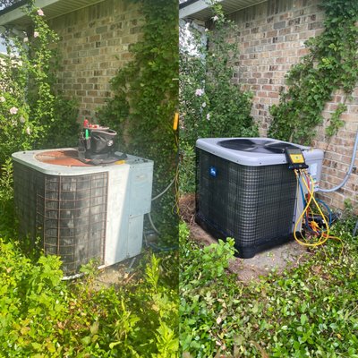 A/C Replacement - This customer contacted Parish Cooling and Heating in regard to a full system replacement, due to his current system being outdated. The next day, our customer had a BRAND NEW HVAC system, a system which was more efficient for his home. A/C Replacement - This customer contacted Parish Cooling and Heating in regard to a full system replacement, due to his current system being outdated. The next day, our customer had a BRAND NEW HVAC system, a system which was more efficient for his home.