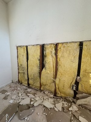 Patching - Patching in water damage wall Patching - Patching in water damage wall