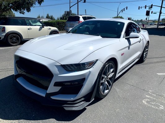2016 Ford Mustang Front Bumper Upgrade - Customer was in a slow speed collision involving the bottom right corner of the front bumper. The customer inquired about taking advantage of this time to upgrade the bumper to the new Shelby Mustang model. We could not have agreed more! Have a car that you'd like to customize? Call us now!