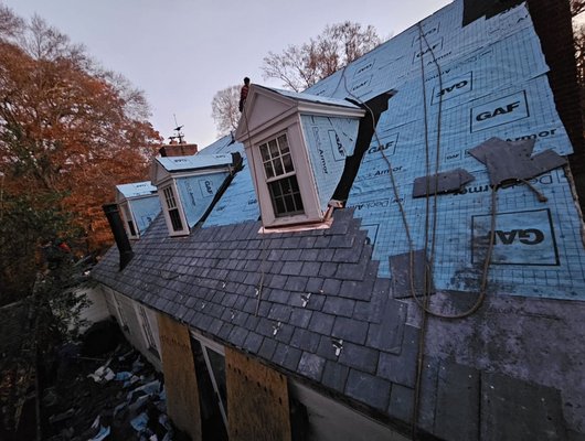 Slate Replacement - Slate Roof Replacement with copper flashing Slate Replacement - Slate Roof Replacement with copper flashing