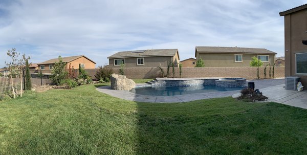 Grass, Irrigation , Plants - On this project we extend the Fescue Grass & added more irrigation for extended grass and ran drip system for the plants we added. overall client was happy with the job. Looking forward on doing your Back yard next Grass, Irrigation , Plants - On this project we extend the Fescue Grass & added more irrigation for extended grass and ran drip system for the plants we added. overall client was happy with the job. Looking forward on doing your Back yard next