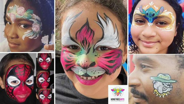 Face Painting For Kids Parties - Professional face painting services by Honeybee Arts owner, Avilda.